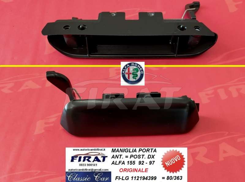 MANIGLIA PORTA ALFA 155 92 - 97 ANT.=POST.DX (80/363)